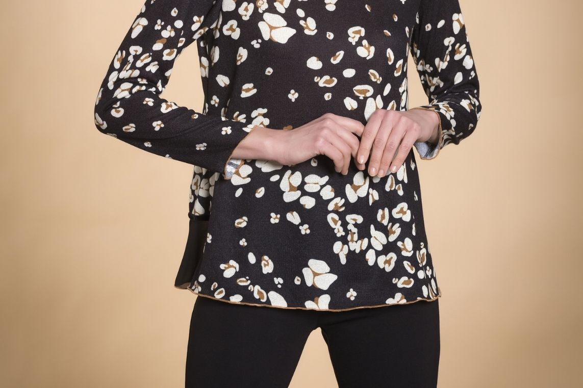 maglia fantasia bianca e nera gaia b